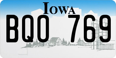 IA license plate BQO769