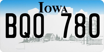 IA license plate BQO780