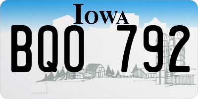 IA license plate BQO792