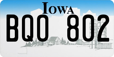 IA license plate BQO802