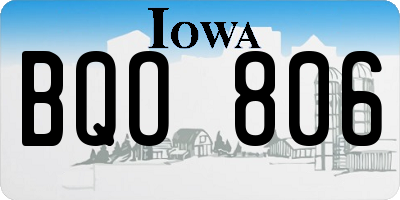 IA license plate BQO806