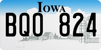 IA license plate BQO824