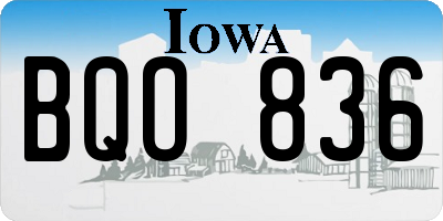 IA license plate BQO836