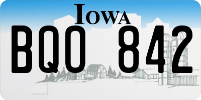 IA license plate BQO842