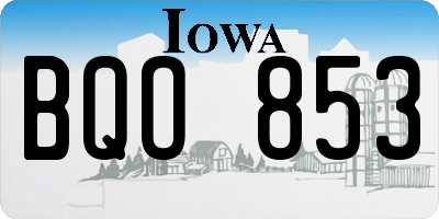 IA license plate BQO853