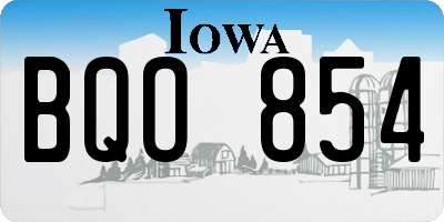 IA license plate BQO854