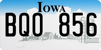 IA license plate BQO856
