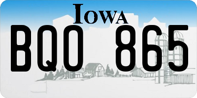 IA license plate BQO865