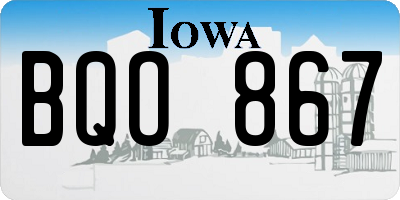 IA license plate BQO867