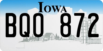 IA license plate BQO872