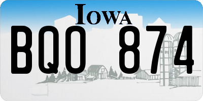 IA license plate BQO874
