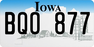 IA license plate BQO877