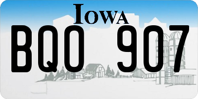 IA license plate BQO907