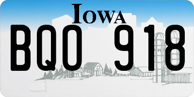 IA license plate BQO918