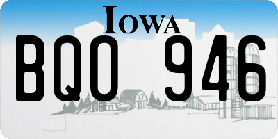 IA license plate BQO946