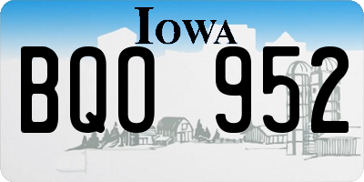IA license plate BQO952