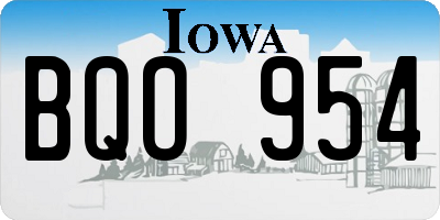 IA license plate BQO954