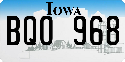 IA license plate BQO968