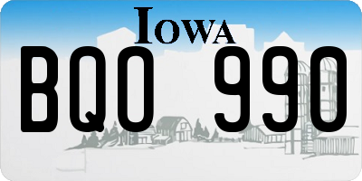 IA license plate BQO990