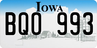 IA license plate BQO993