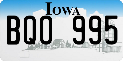 IA license plate BQO995