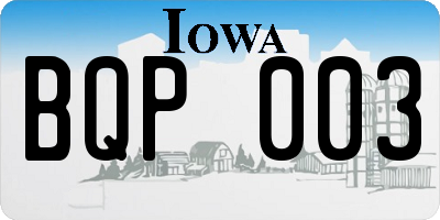 IA license plate BQP003