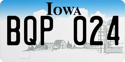 IA license plate BQP024