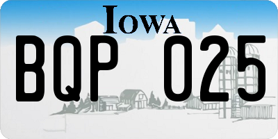 IA license plate BQP025