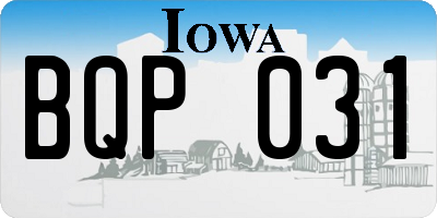 IA license plate BQP031
