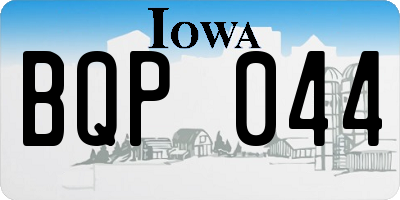 IA license plate BQP044