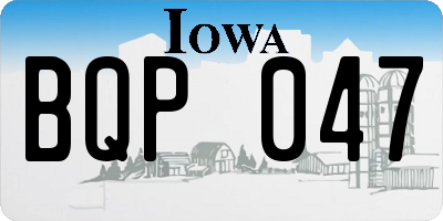 IA license plate BQP047