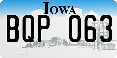 IA license plate BQP063