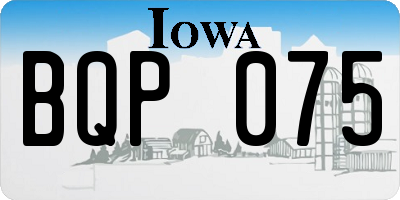 IA license plate BQP075