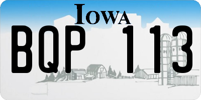 IA license plate BQP113