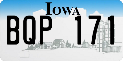 IA license plate BQP171