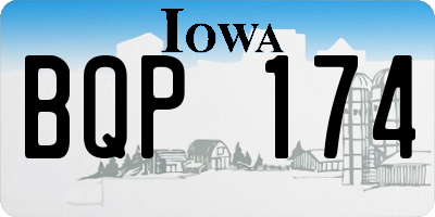 IA license plate BQP174