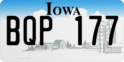 IA license plate BQP177