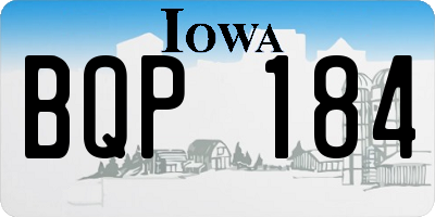 IA license plate BQP184