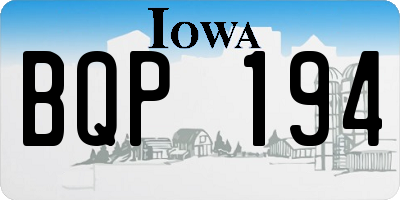 IA license plate BQP194