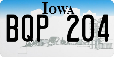 IA license plate BQP204