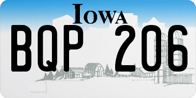 IA license plate BQP206