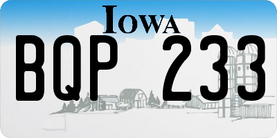 IA license plate BQP233
