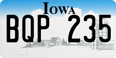 IA license plate BQP235
