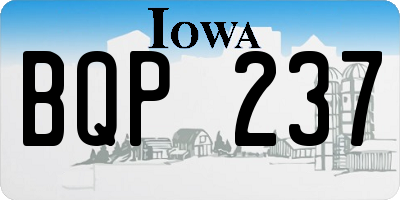 IA license plate BQP237
