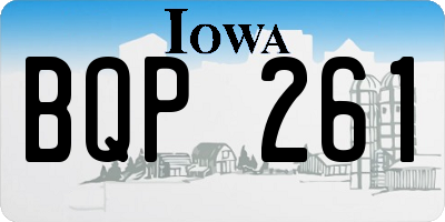 IA license plate BQP261
