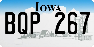 IA license plate BQP267