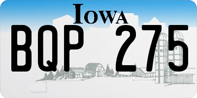 IA license plate BQP275