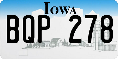 IA license plate BQP278