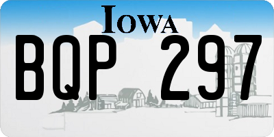 IA license plate BQP297