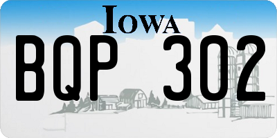 IA license plate BQP302